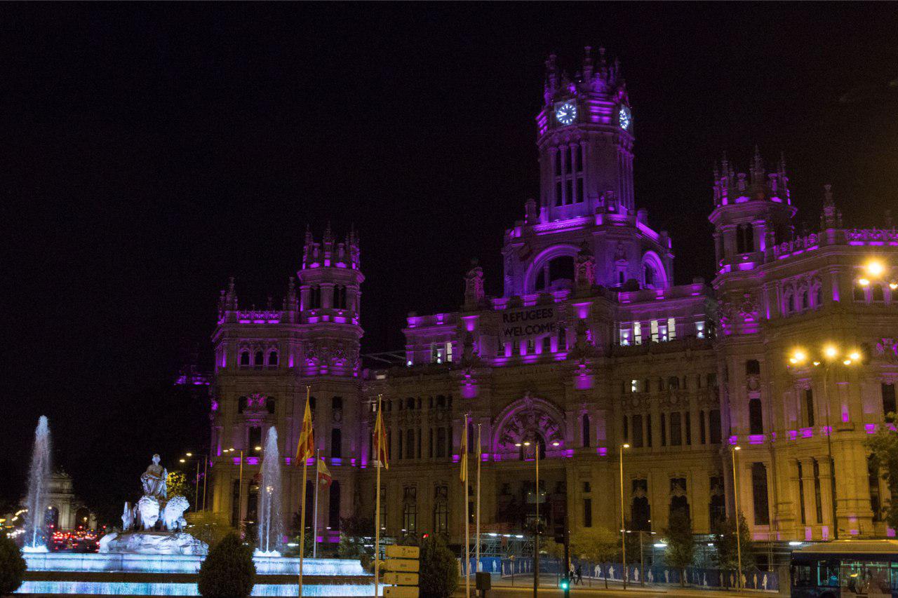 Palacio de Cibeles iluminado. Foto de Mariano Neyra Rimer